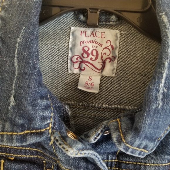 Children's Place Girls Jean Jacket Snap Buttons - Picture 3 of 4